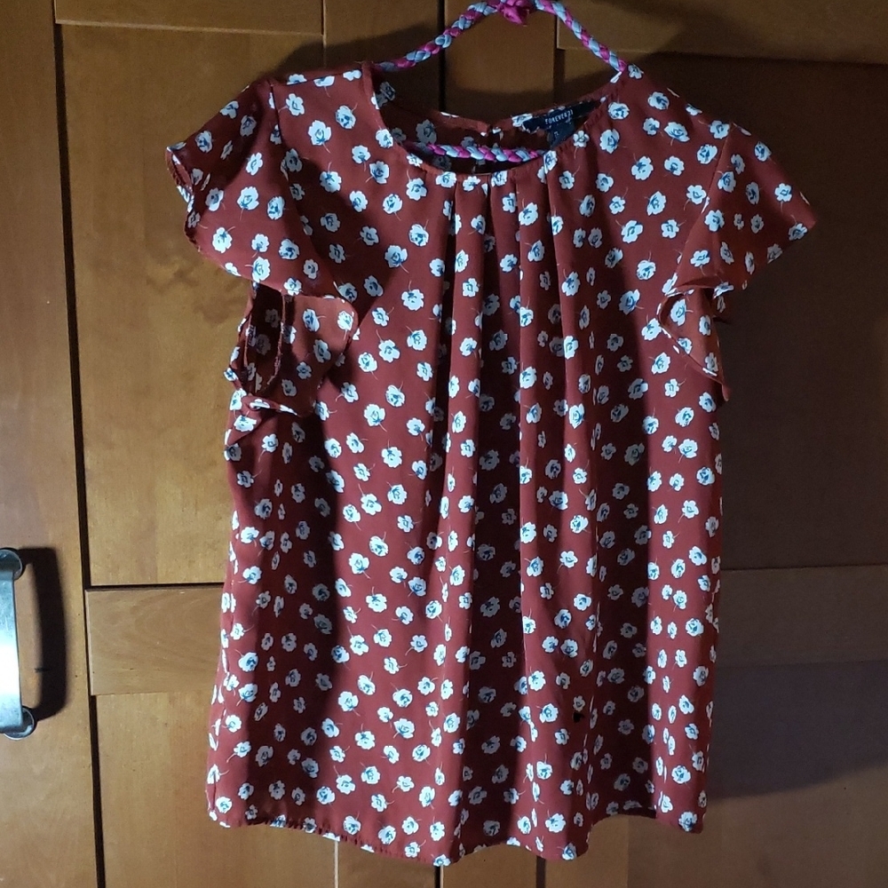 Forever 21 Rust Floral Top